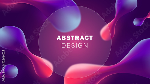 Abstract pink and purple liquid shapes futuristic banner. Liquid color background design. Fluid gradient shapes composition. Shiny design template for text.