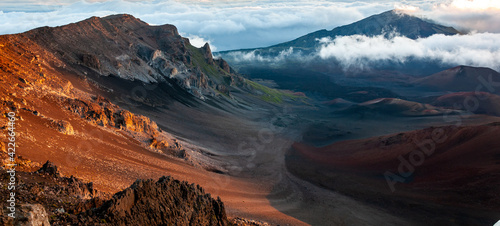 Early Morning Sunrise on top of the Volcano at Haleakala National Park, Maui, Hawaii, United States