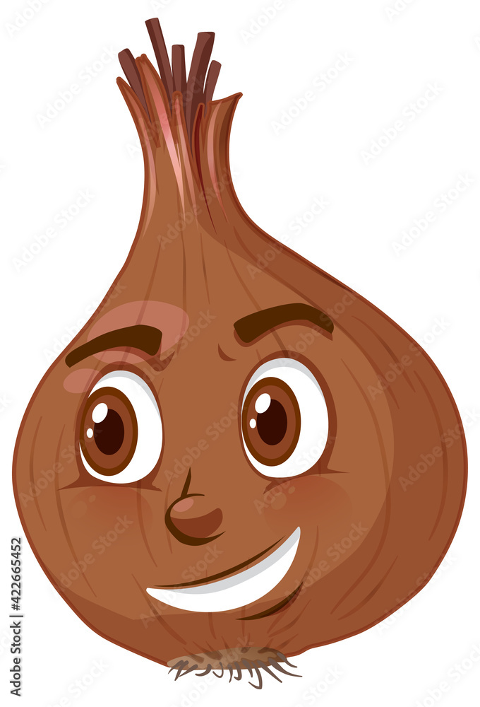Onion cartoon character with facial expression Onion cartoon character with facial expression