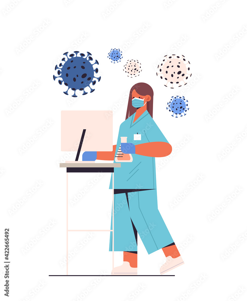 scientist developing new coronavirus vaccine in lab female researcher holding test tube vaccine development scientist developing new coronavirus vaccine in lab female researcher holding test tube vaccine development