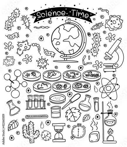 Science element in doodle or sketch style isolated on white background