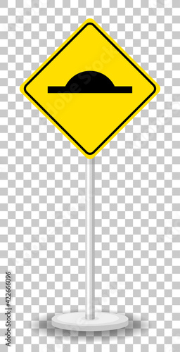 Speed bump traffic sign isolated on transparent background
