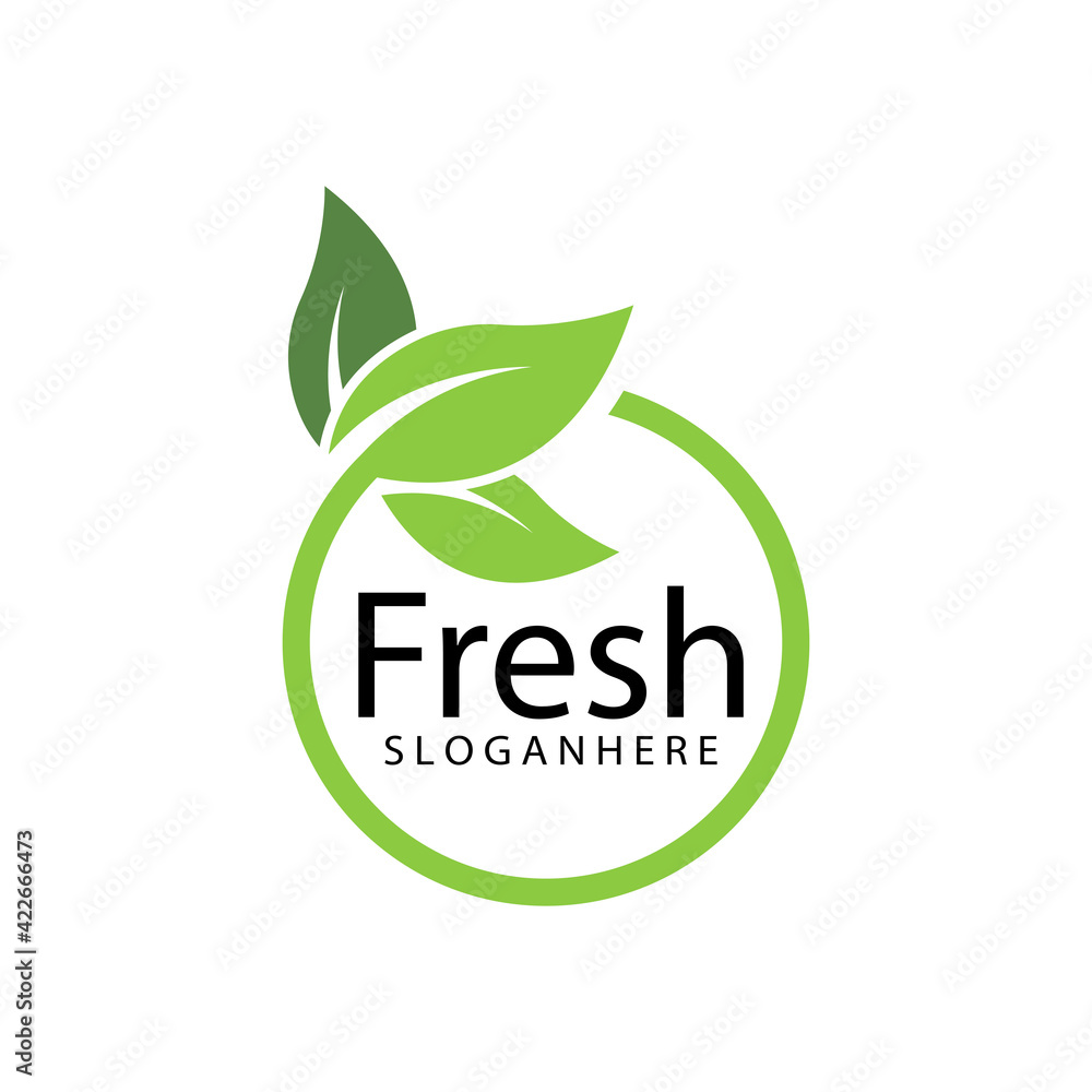 Fototapeta premium Leaf icon Vector Illustration design Logo template