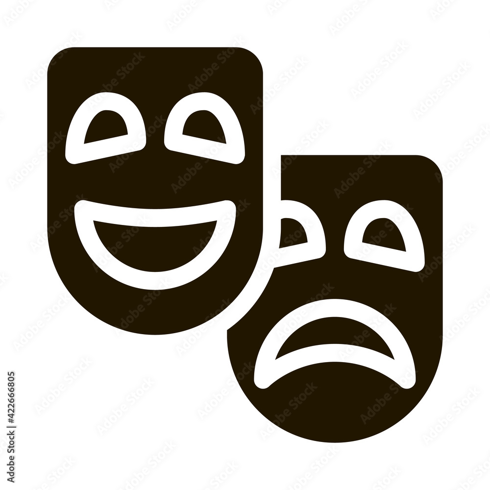 Mask People Emotions Vector Glyph Illustration Mask People Emotions Vector Glyph Illustration