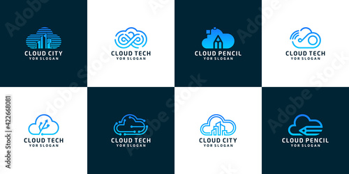 Collection of cloud logo templates