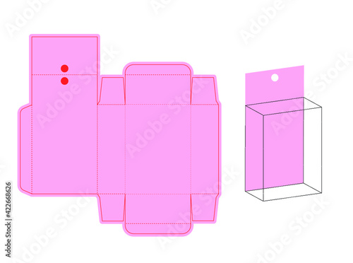 Template Box Packaging, Cardbox Box Package Dieline, Perfect Production Cutout Small Box, Packaging Box Template, Package Box Template SVG, Box With Hanger Template, Packaging Box SVG, Hang Box Vector