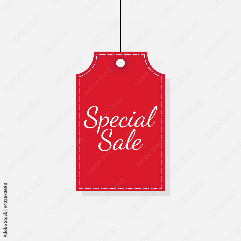 Desain tag special sale red discount label vector