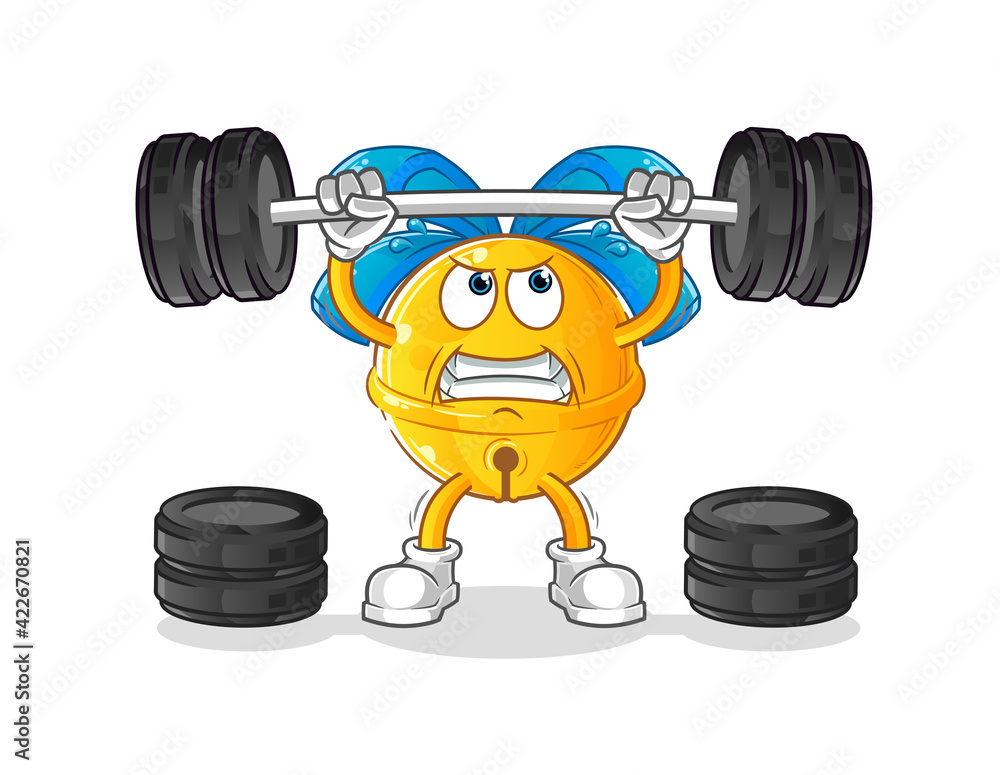 lifting the barbell character. cartoon mascot vector lifting the barbell character. cartoon mascot vector