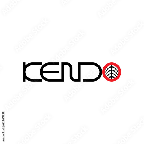 KENDO letter with kendo mask logo design vector