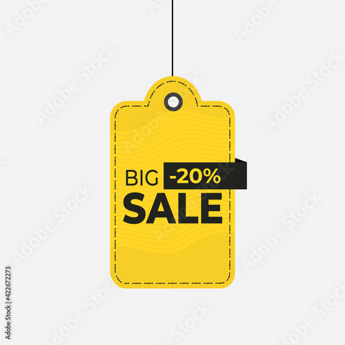 Tag big sale discount 20 off label vector