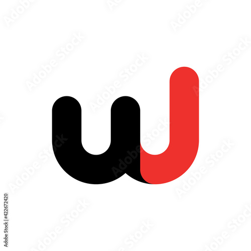 3D UJ letter or WJ letter logo design vector