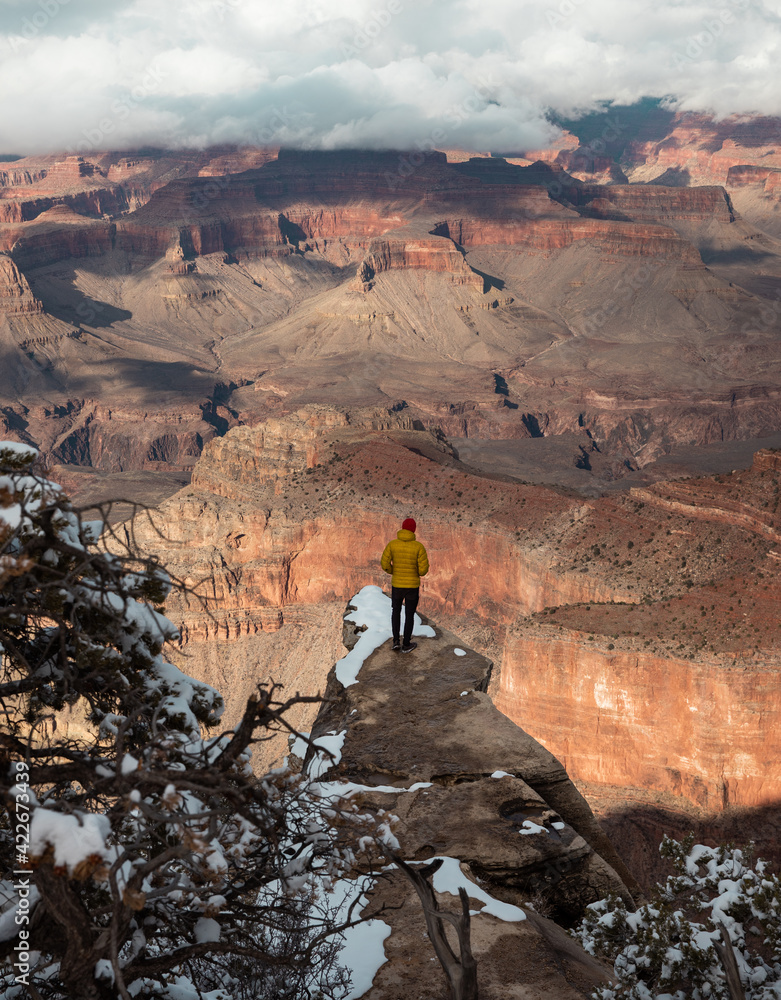 hiker in the grand canyon