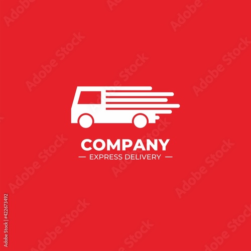 Express delivery car logo template for delivery