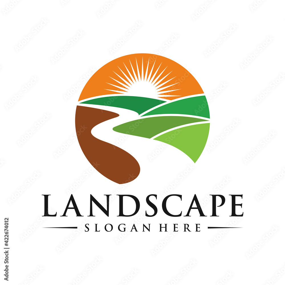 Landscape logo design illustration vector template
Landscape logo design illustration vector template