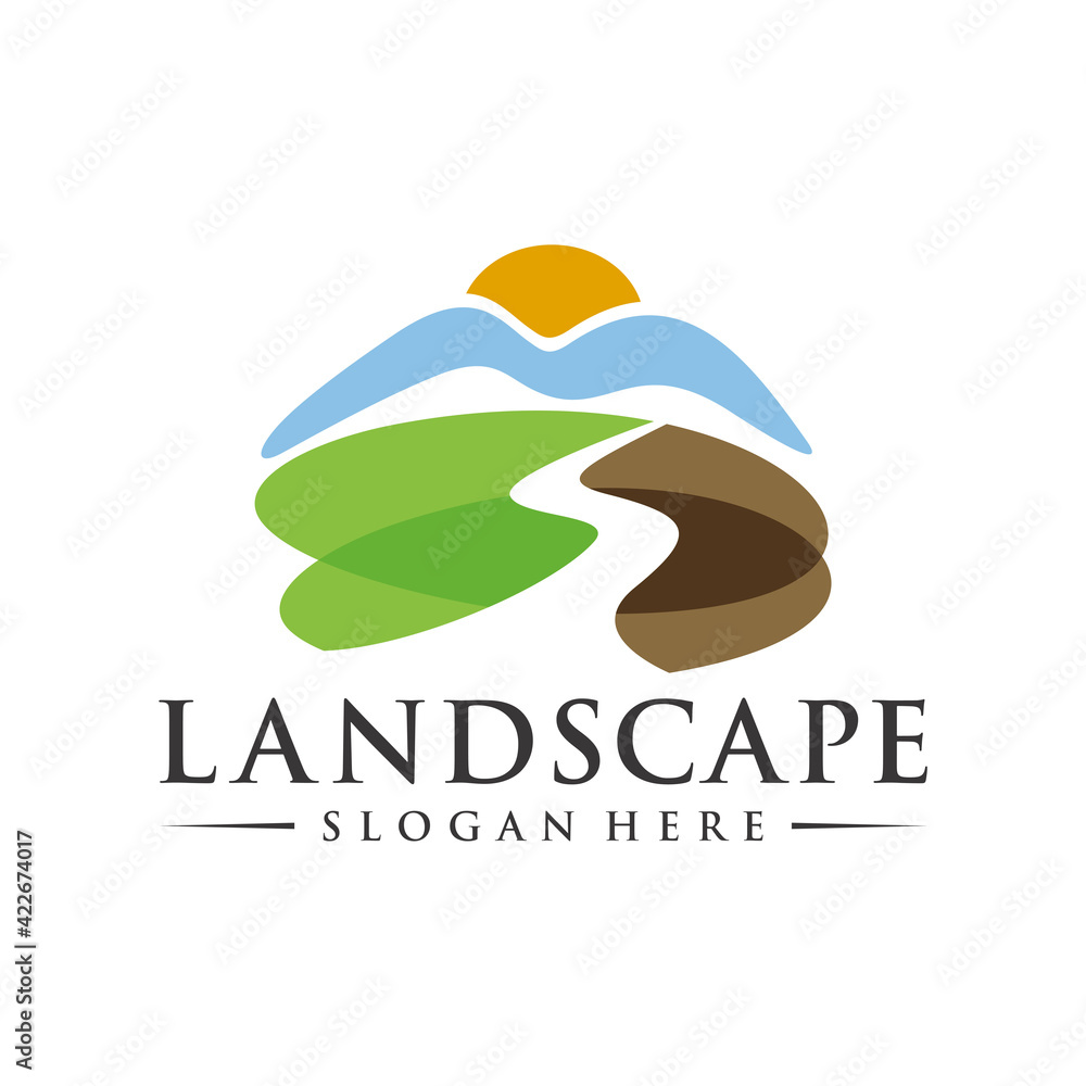 Landscape logo design illustration vector template
Landscape logo design illustration vector template