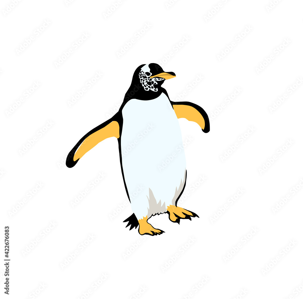 Obraz premium penguin walking isolated on white background