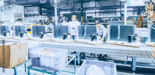 Sticker Busy scene in the factory