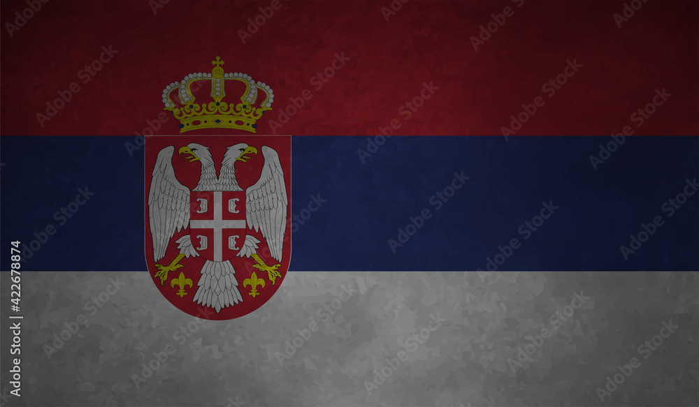 Grunge Serbia flag. Serbia flag with waving grunge texture.