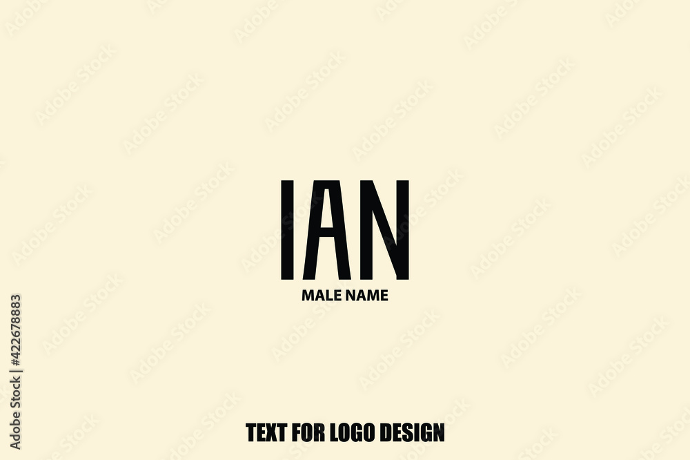 Ian. Male Name Modern Calligraphy Text For Logo Designs and Shop Names Ian. Male Name Modern Calligraphy Text For Logo Designs and Shop Names