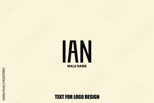  Ian. Male Name Modern Calligraphy Text For Logo Designs and Shop Names