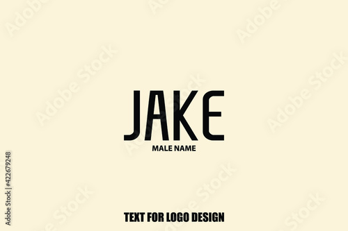 Male Name Jake Typeface Typography For Logo Designs and Shop Names