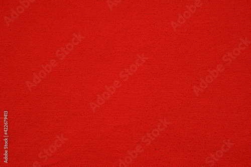 textured of blank red fabric for background.