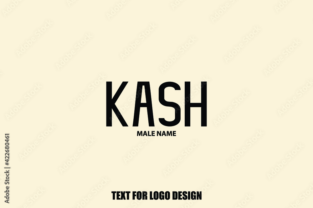 Kash Male Name Calligraphy Text For Logo Designs and Shop Names Stock