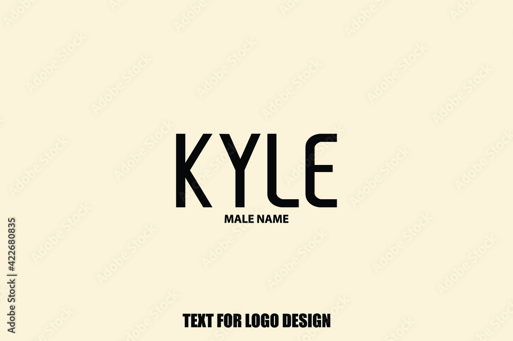 Kyle Male Name Calligraphy Text For Logo Designs and Shop Names Stock