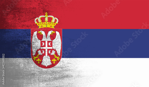 Obraz na płótnie Grunge Serbia flag. Serbia flag with waving grunge texture.