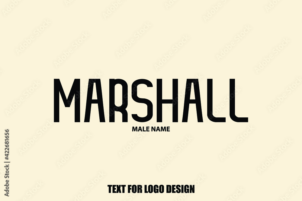 Marshall. male Name Calligraphy Text Sign For Logo Designs and Shop
