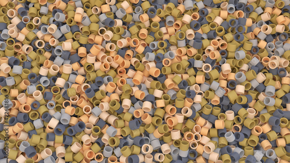 Abstract digital background with multicolored plastic tubes