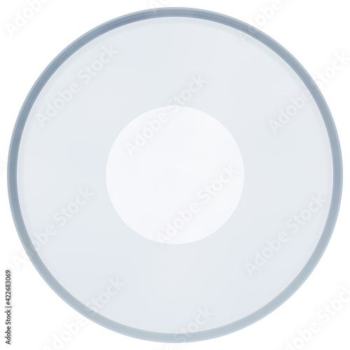 Top view of empty imaging dish with bottom glass coverslip window