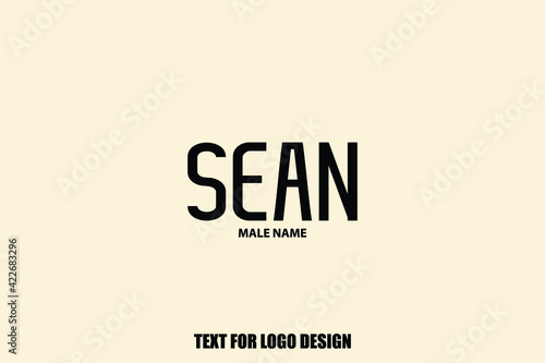 Sean male Name Semi Bold Black Color Typography Text For Logo Designs and Shop Names