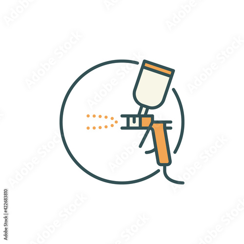 Spray Gun inside Circle vector concept colored icon