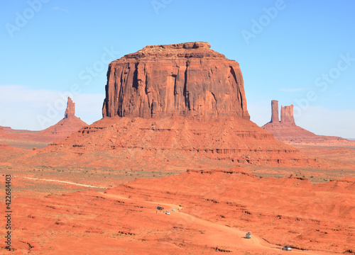 Merrick Butte in Monument valley with other buttes seen in the distance, Arizona