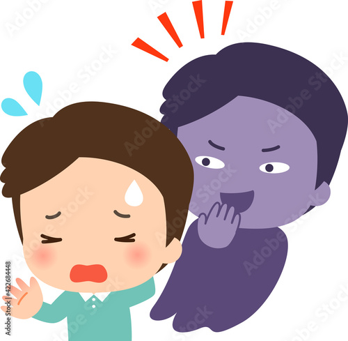 裏の顔がある困った様子の男性