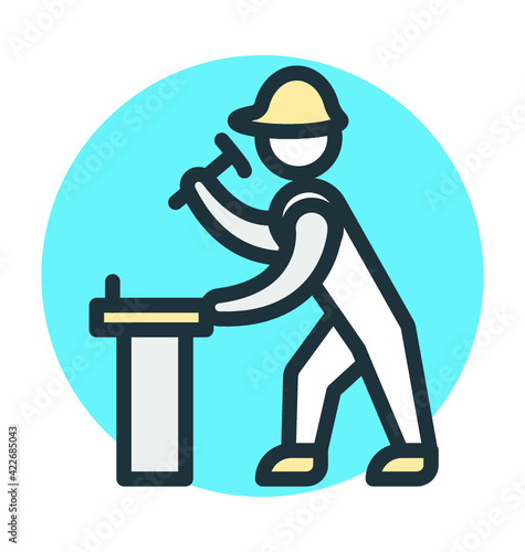 Repairman Colored Vector Icon