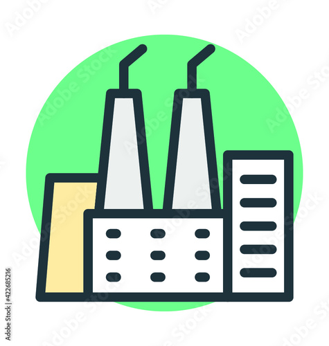 Factory Colored Vector Icon