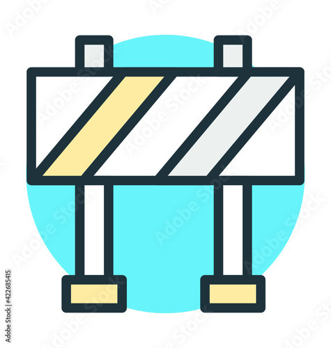 Construction Barrier Colored Vector Illustration