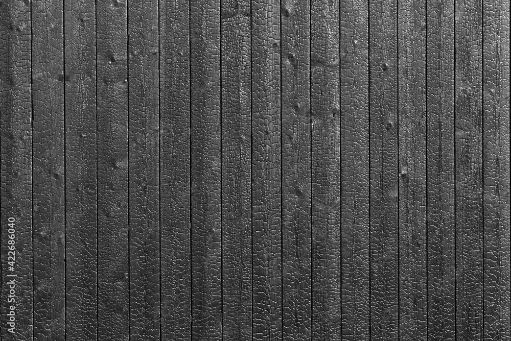 Burnt wooden board texture. Sho Sugi Ban Yakisugi is a traditional