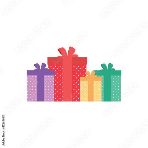 Business template with free gift set on white background for banner design. Vector business template. Present gift box