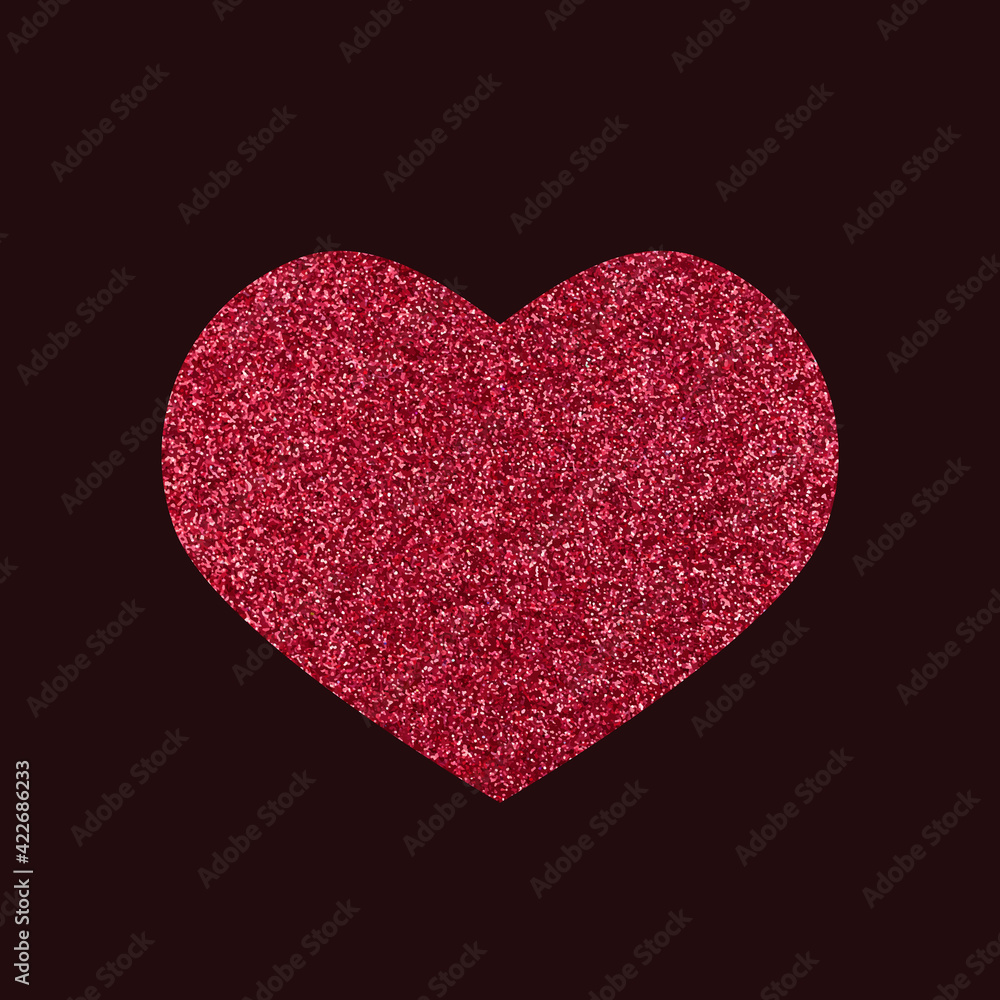 Fototapeta premium Red glitter shiny heart