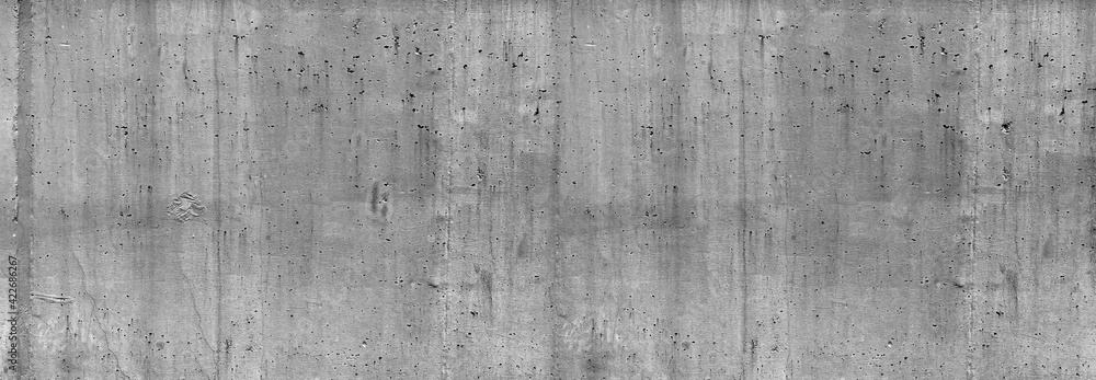 Fototapeta premium panoramic gray rusty concrete wall background