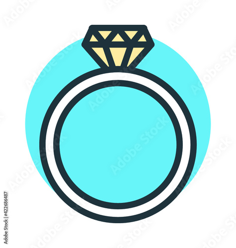 Diamond Ring Vector Icon