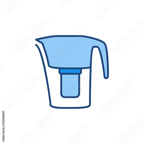 Pitcher Water Filter vector concept colored icon