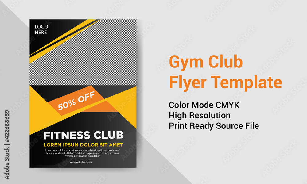 Fototapeta premium Fitness club gym modern flyer design template