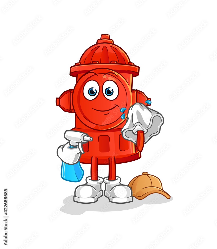 fire hydrant cleaner vector. cartoon character