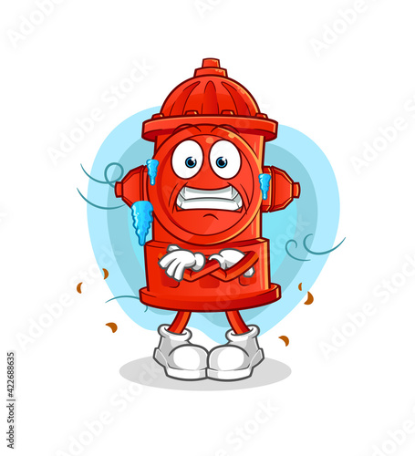 fire hydrant cold illustration. character vector