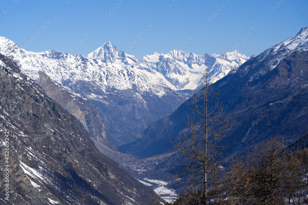 Matter valley seen from Gornergrat, Zermatt, Switzerland.