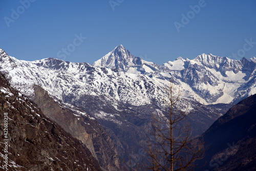 Matter valley seen from Gornergrat  Zermatt  Switzerland.